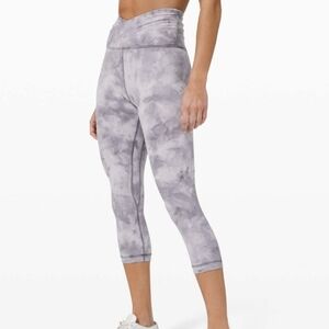 Lululemon Align Crop 21" *Cross Waist in Diamond Dye Stargaze Pitch Grey